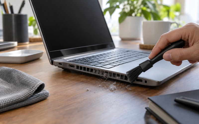 Sesli çalışan laptop fanının güvenli kontrolü