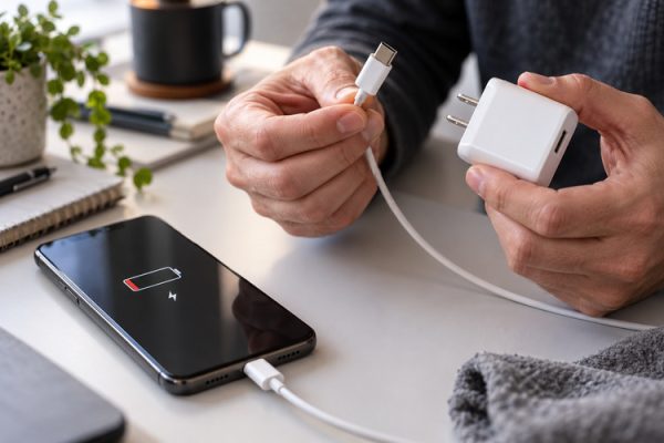 Telefon şarj kablosu ve adaptör kontrolü